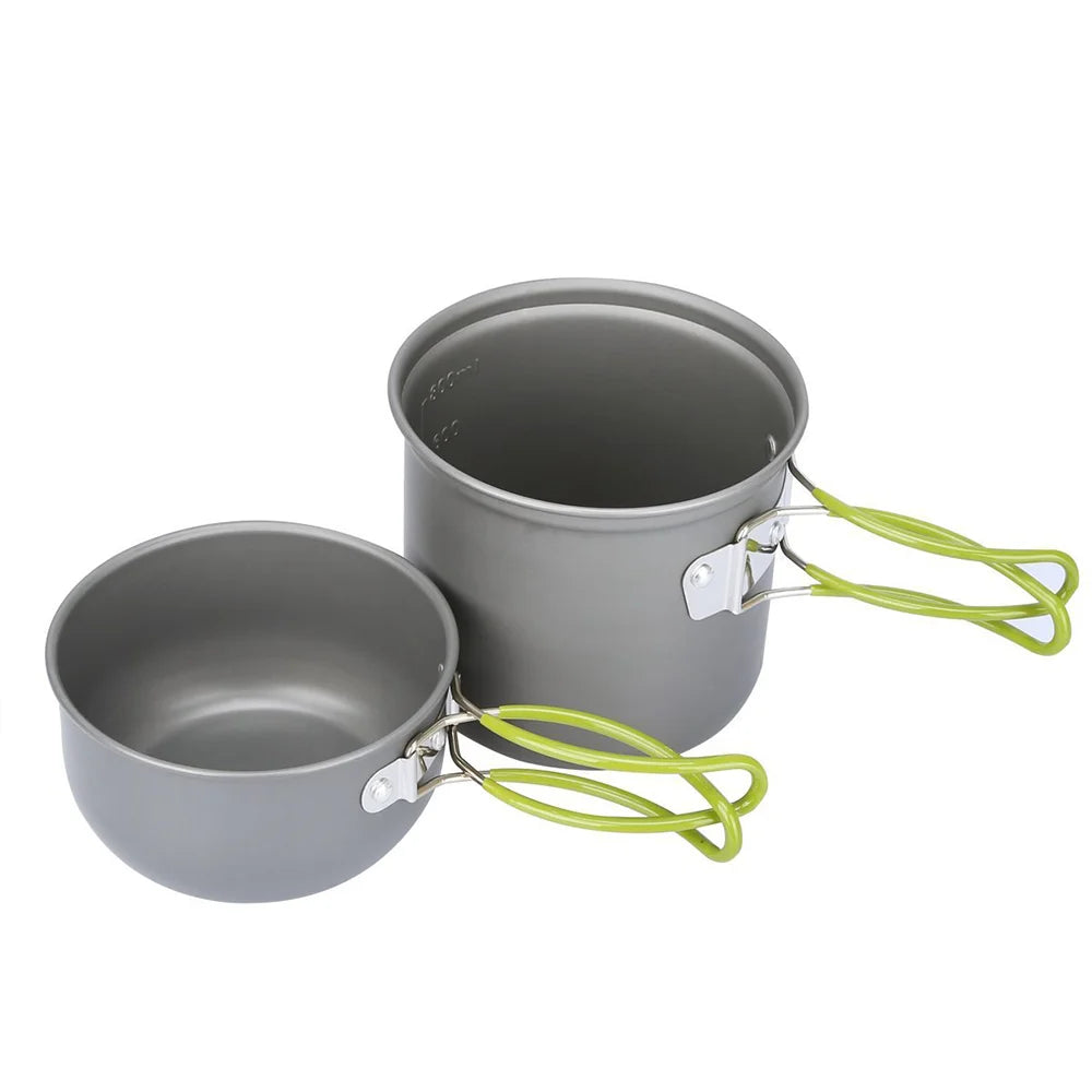 Camping Pots Cookware Set Portable Outdoor Cooking  Tableware for Hiking Trekking Picnic Fishing Mountaineering
