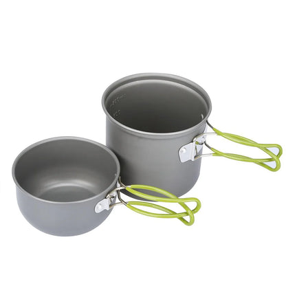 Camping Pots Cookware Set Portable Outdoor Cooking  Tableware for Hiking Trekking Picnic Fishing Mountaineering