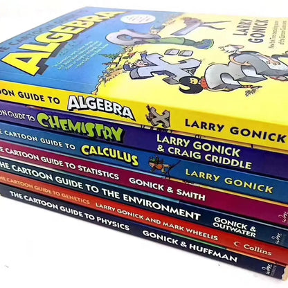 8 Books The Cartoon Guide to Statistics/Chemistry Funny Science Comics English Story Book Help Child Be Reader Early Education