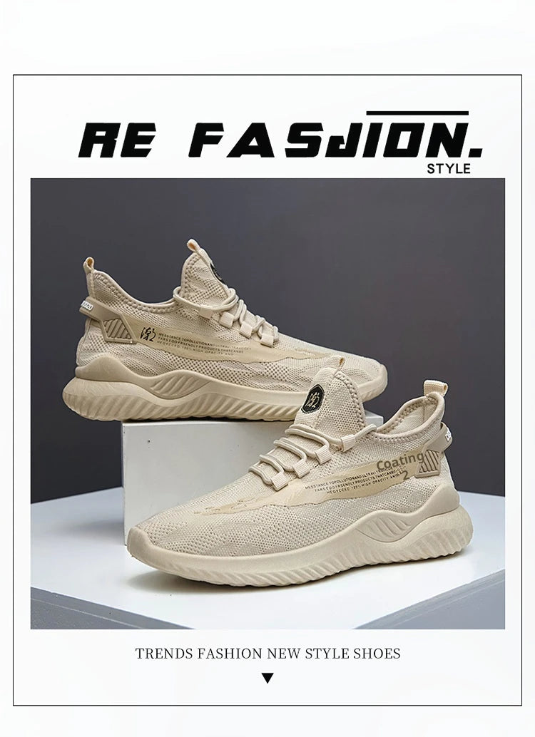 Men Sneakers 2025 Men Tennis Shoes New Fashion Spring and Summer Leisure Walking and Running Breathable Flat Bottom Gym Sports