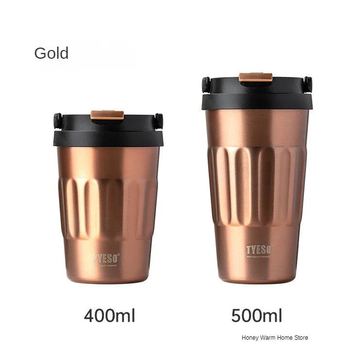 TYESO Vacuum Flasks Thermos Water Bottles 400ml/500ml Stainless Insulated Cup 304 Original Car Tumbler Cold and hot Coffee Mug