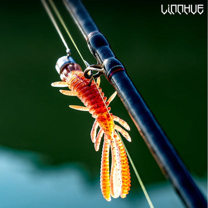 LINNHUE Floating Soft Shrimp Fishing Bait NED Rig Wobblers Shrimp Swim Lure Jig Salt Silicone Swimbait with Fish Attractant