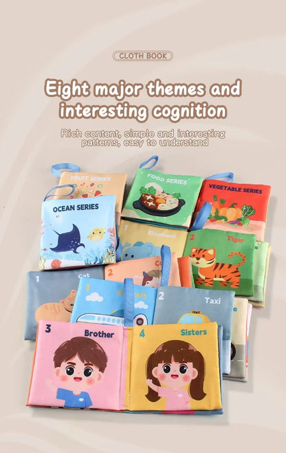 Cloth Book for Early Education Toys 4-page 8-sided English Palm Book Books for Kids Manga Book English for Child Kids