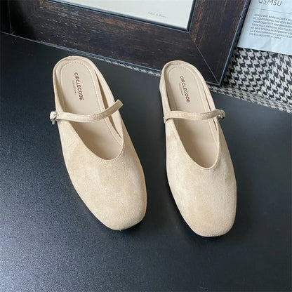 Woman Shoes ‌Summer New Women's Slippers Outdoor Casual Low Heel Slides with Buckle Slippers Women Daily Wear Closed Toe Sandals
