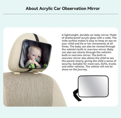 Car Rearview Mirror Baby Mirrors For Safety Interior Mirror Universal Car Seat Headrest Mirror Monitor Child Baby Safety Driving