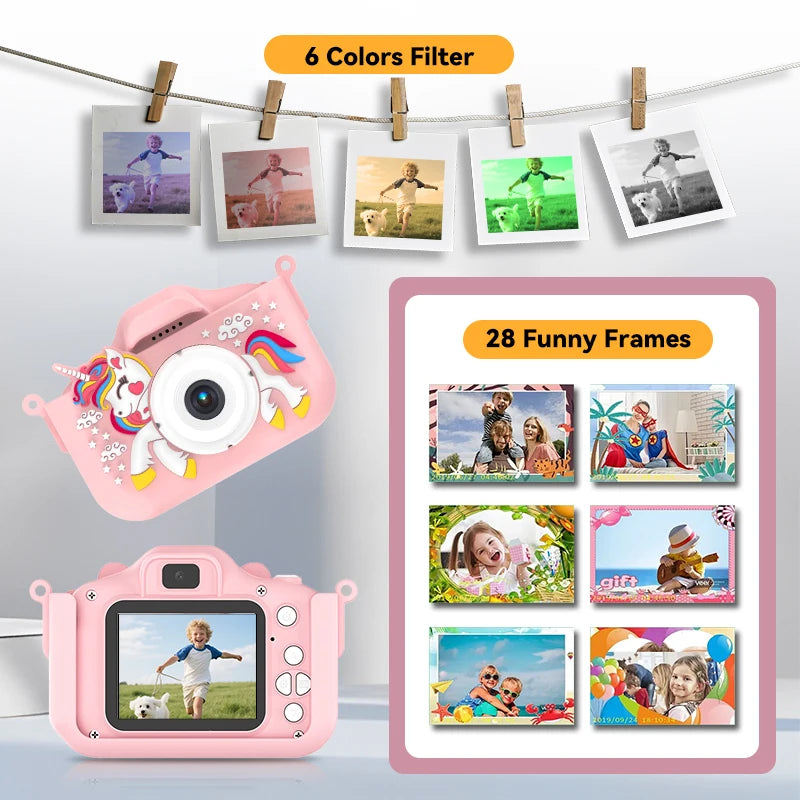 Summer Children Camera 1080P HD Toddler Digital Video Camera 2.0-inch Kids Camera with Silicone Cases Toys for Christmas Gifts