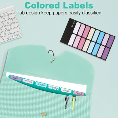 Expanding File Folder,5 Pocket Folders for Documents,Portable Paper Organizer for School Office Supplies,A4 Size