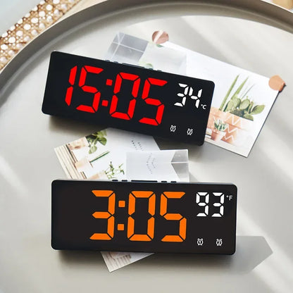 Digital Alarm Clock Travel Clock with Temperature Table Clock Large Display for Bedroom Office Kitchen Home Decoration