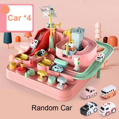 Car Train Track Sets Racing Rail Model Educational Toys Children Adventure Game Mechanical Interactive Animals Space Rocket Toy
