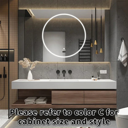 Bathroom Cabinet Smart Mirror Cabinet Slate Ceramic Integrated Washbasin Bathroom Vanity Cabinet with Sink Bathroom Furniture