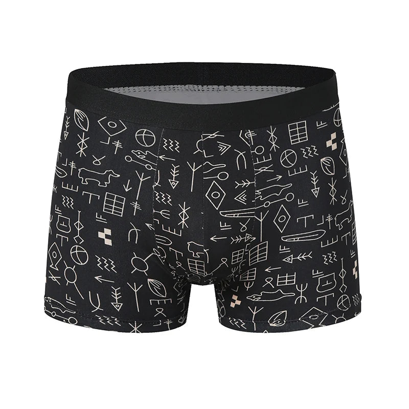 10-piece men's random fashion printed underwear Europe and large size sexy men comfortable wild boyshort elastic waist pants.