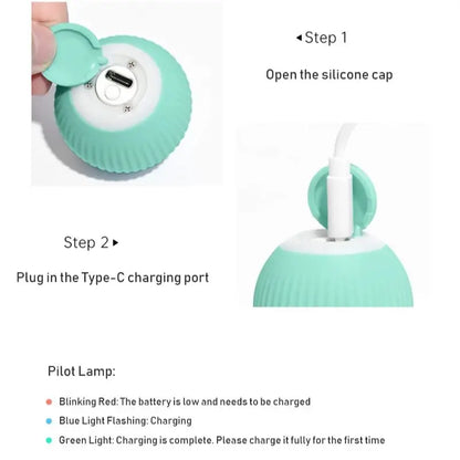 لعبة القطط المتحركة التلقائية، الكرة التفاعلية، الكرة الكهربائية المتدحرجة القابلة لإعادة الشحن، ملحقات الحيوانات الأليفة المنزلية، أشياء للإمدادات