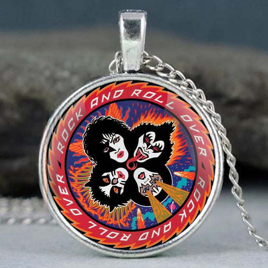 Creative Handmade Clothing Accessories Band Design Glass Dome Pendant Necklace for Men And Women Unique Jewelry Gift