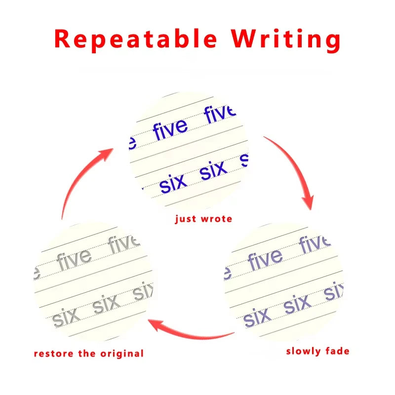 Magic Groove Practice Copybook Pen Children Reusable Writing Book Kids Calligraphy Preschools English Verison Free Wiping 2025