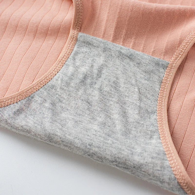 10Pcs/Set Women's Cotton Panties Low Waist Solid Color Briefs Breathable Sexy Lingerie Soft Underwear Female Underpants