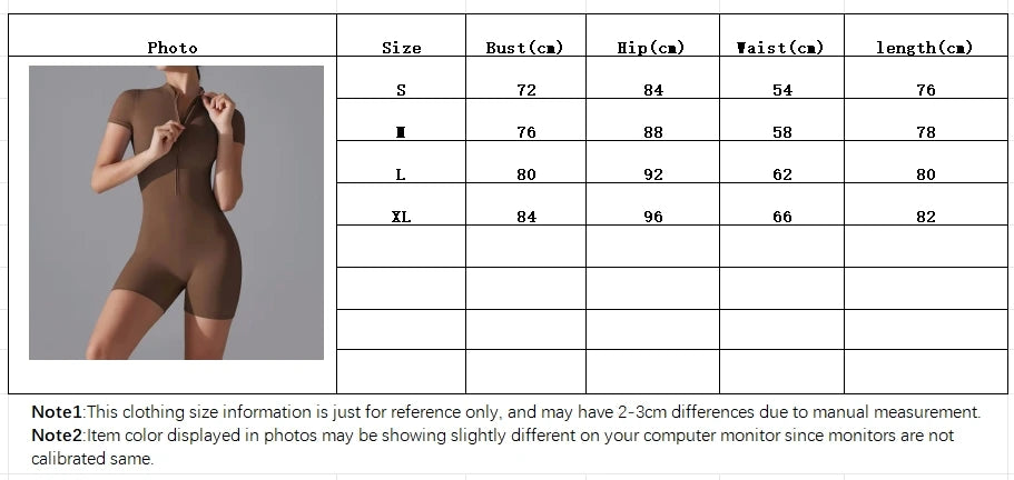 Yoga Set Women's Jumpsuits One-Piece Suit Zipper Short Sleeve Gym Push Up Workout Clothes Fitness Bodysuit Sportswear Tracksuit