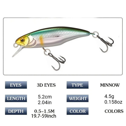 Japan Hot Model Sinking Minnow Fishing Lures 52mm 4.5g Jerkbait Bass Pike Carkbait Wobblers Swimbait Professional Hard Bait