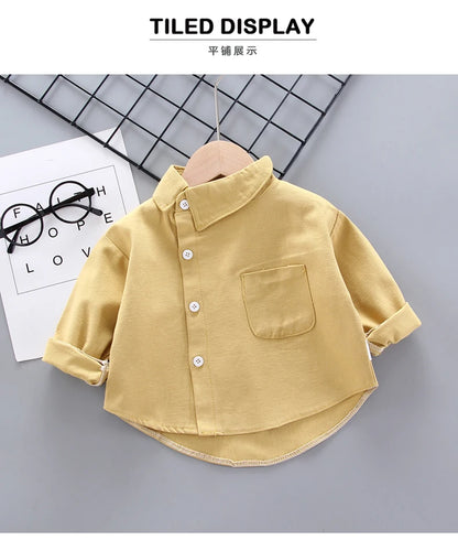 Kids Shirt Clothes Spring Thin Blouses Clothing Infant Boy Striped Cotton Tops 1 2 3 4 Years Kids Long Sleeves Shirt