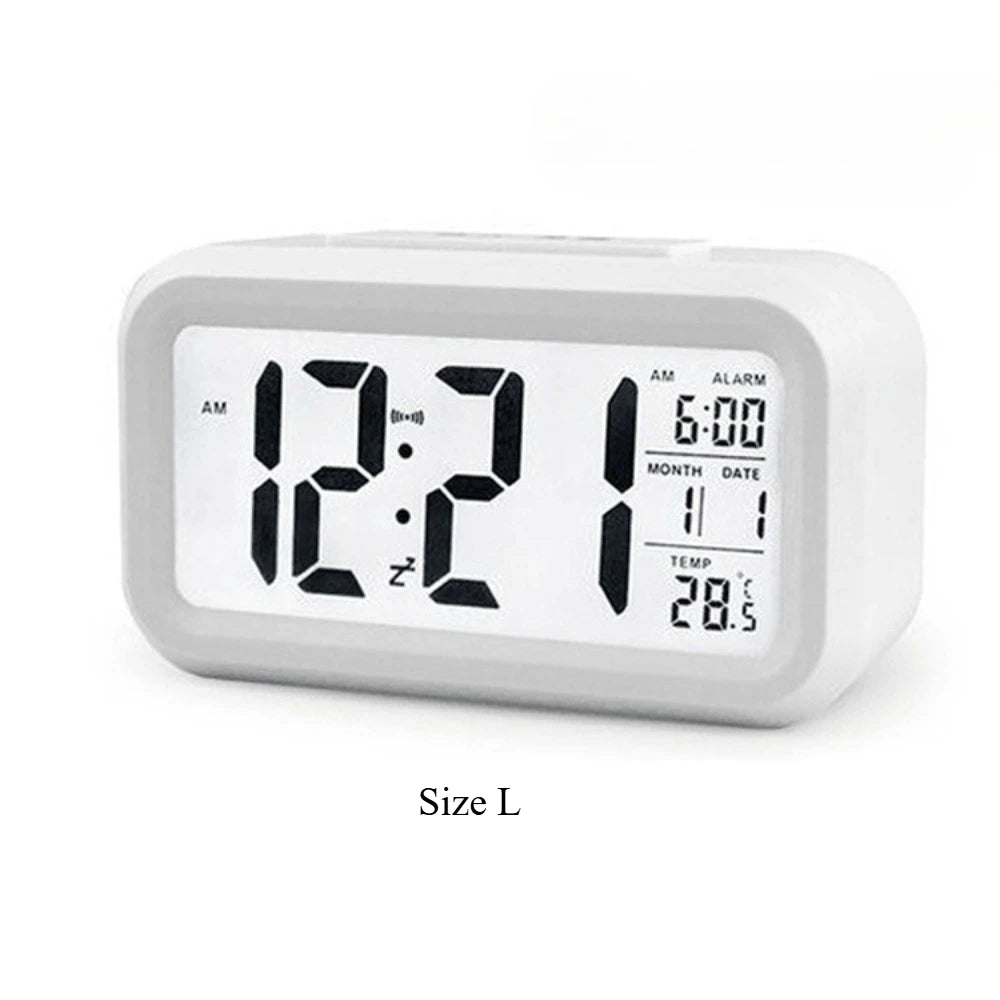 Small/Larger LED Digital Alarm Clock Backlight Snooze Mute Calendar Desktop Electronic Backlight Table Desktop Clocks