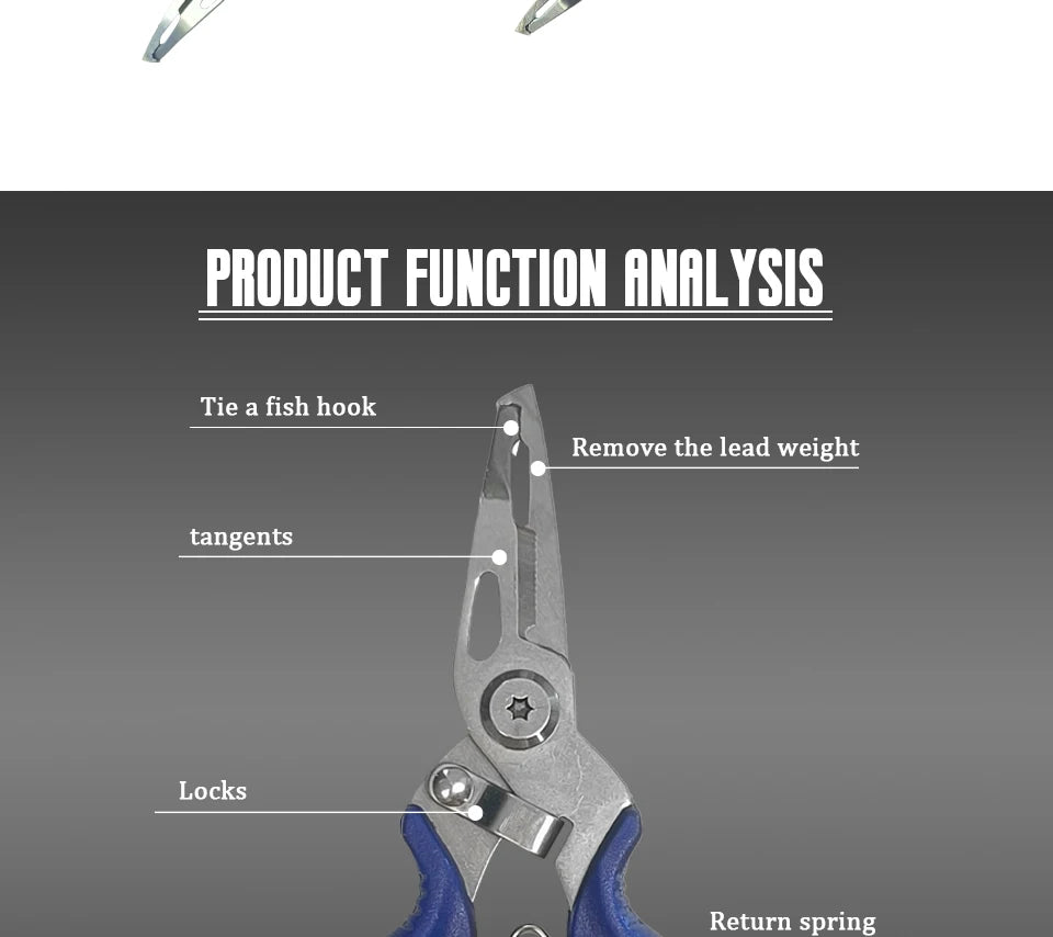 Fishing Lure Plier Scissors Return Spring Latch Bend Design Comfortable Handle Needle Nose Pliers Eagle Nose Pliers Orange