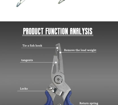 Fishing Lure Plier Scissors Return Spring Latch Bend Design Comfortable Handle Needle Nose Pliers Eagle Nose Pliers Orange