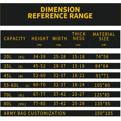 KoKossi 1Pcs 20-60L Outdoor Hiking Backpack Rain Cover Backpack Waterproof Cover Cycling Hiking Reflective Rain Cover Unisex