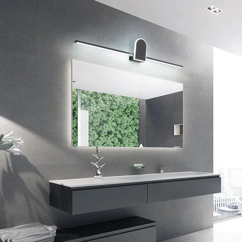 Bathroom Mirror Front Light Modern Led Wall Light Black&White Luminaires Sconce Wall Lamp L70 90 110cm Bathroom Lamp