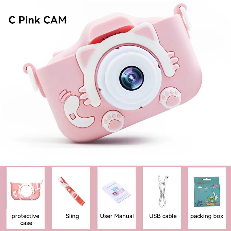 Summer Children Camera 1080P HD Toddler Digital Video Camera 2.0-inch Kids Camera with Silicone Cases Toys for Christmas Gifts