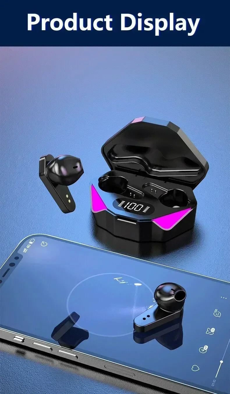 New TWS Gaming Earbuds Wireless Bluetooth Earphones With Mic  9D Stereo Music HiFi Headset For Gamer apply to smartphones