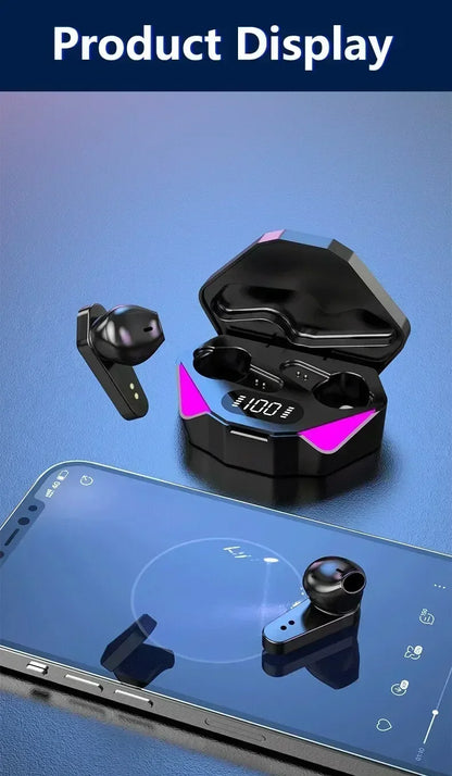 New TWS Gaming Earbuds Wireless Bluetooth Earphones With Mic  9D Stereo Music HiFi Headset For Gamer apply to smartphones