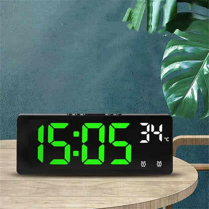 Digital Alarm Clock Travel Clock with Temperature Table Clock Large Display for Bedroom Office Kitchen Home Decoration