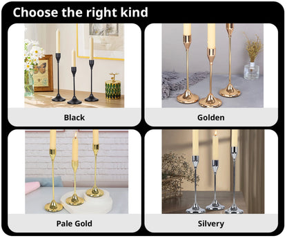 3Pcs/Set European Style Metal Candle Holders Candlestick Fashion Wedding Table Candle Stand Exquisite Candlestick Christmas Tabl