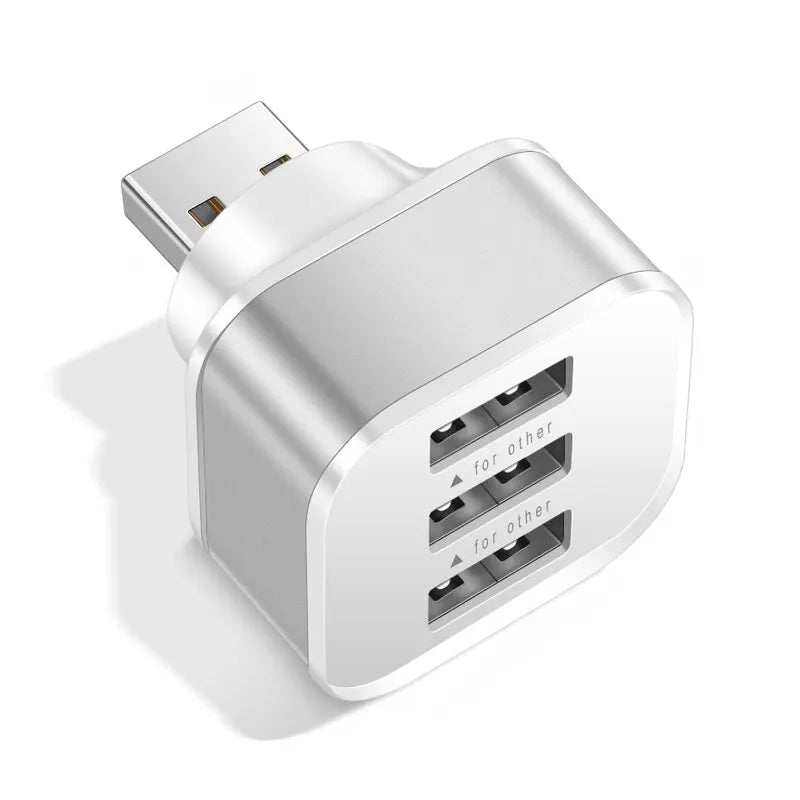 3 Port USB Slots Adaptor USB 3 in 1 2.0 Multple USB Interface Extender Auto Electronics Accessories
