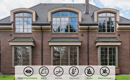 Window Privacy Film One Way Daytime Privacy Self-adhesive Vinyl Sun Blocking Anti UV Reflective Window Tint for Home and Office