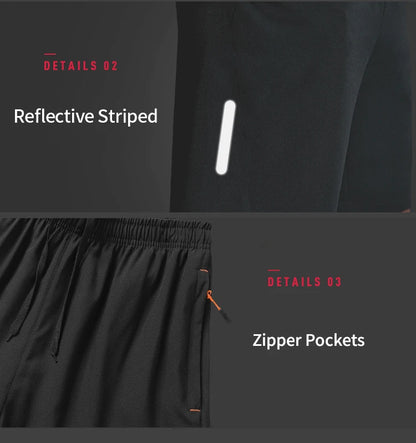 Plus Size Running Shorts Men Loose Dry Fit Basketball Gym Fitness Black Shorts Jogging Workout Athletic Bottom Zipper Pocket