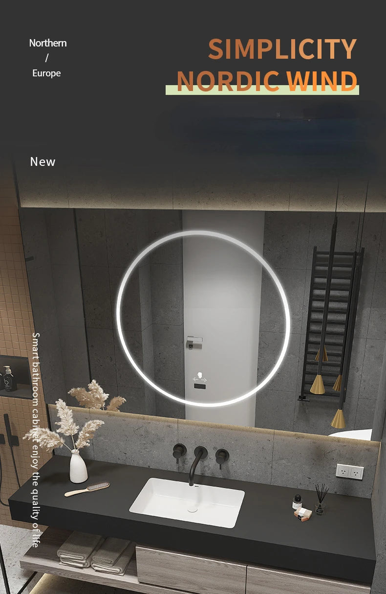 Bathroom Cabinet Smart Mirror Cabinet Slate Ceramic Integrated Washbasin Bathroom Vanity Cabinet with Sink Bathroom Furniture