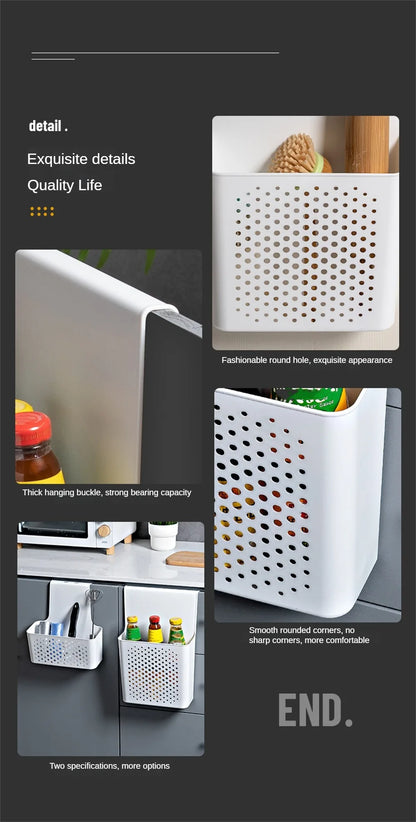 Kitchen Storage Bucket Compact Small Large Convenient Save Space Hangable Kitchen Trash Can Under The Cupboard Trash Can Shelf