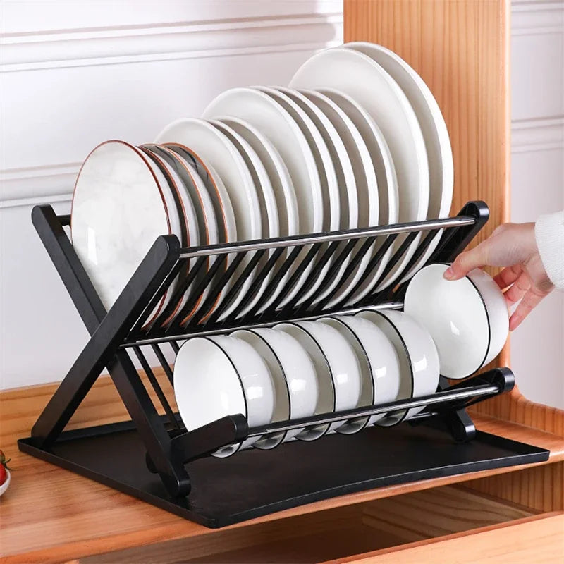 Kitchen Organizer Sink Drain Shelf Dish Drying Rack Bowl Plates Shelf Storage Drawer Desktop Adjustable Holder Home Accessories
