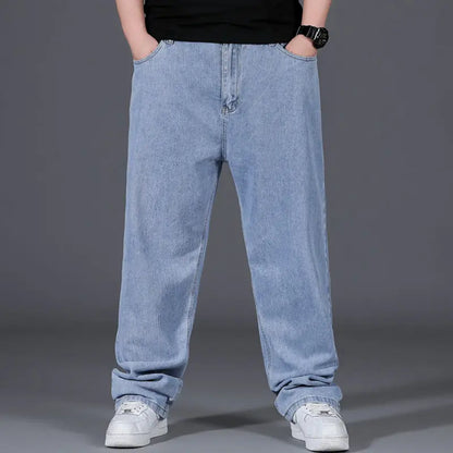 10XL Oversize Jeans Men Spring Fashion Streetwear Plus Size Cargo Jeans Soft Cotton Loose Baggy Casual Jeans For Dad Husband