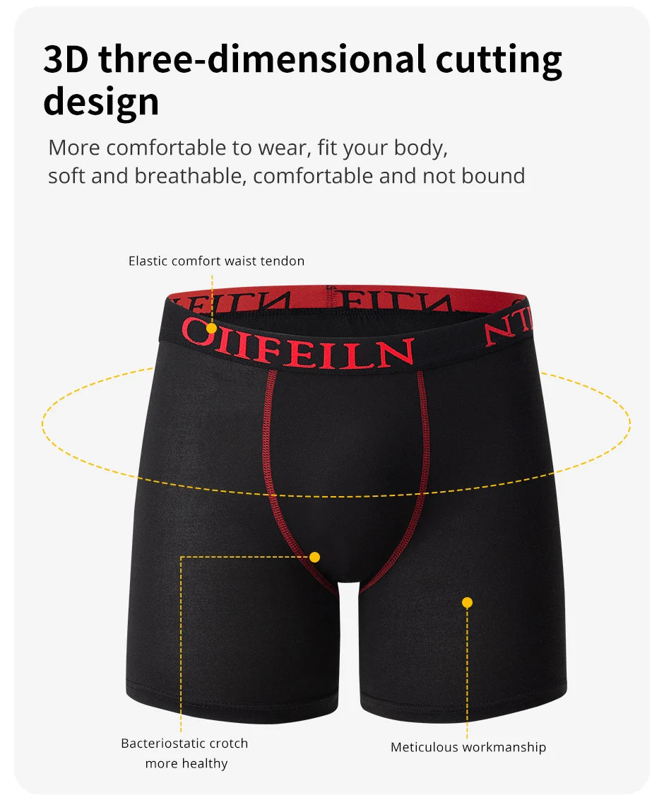 5/10 Pack Multi-size Teenagers To Adults Men's Boyshort Leisure Sports Joker Elastic Waist Long Men's Underwear Can Be Parent-ch