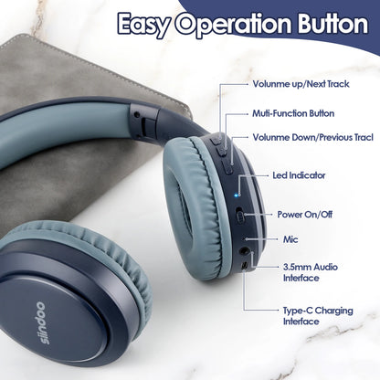 Siindoo Wireless Bluetooth Headphones 3 Colors Foldable Stereo Earphones Super Bass Noise Canceling Mic Headset JH-919 For TV PC