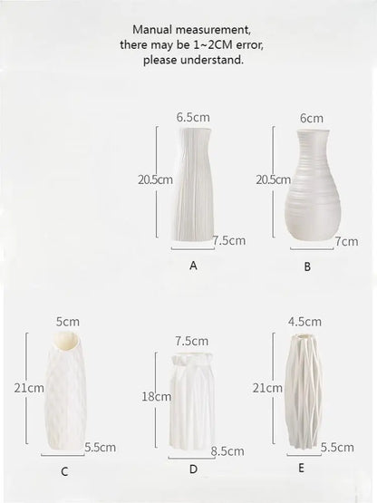 Nordic Plastic Vase Simple Small Fresh Flower Pot Storage Bottle for Flowers Living Room Modern Home Decorations Ornaments