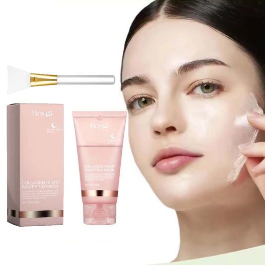 Collagen Peel-off Mask Deep Hydrating Fade Fine Lines Firming Shrink Pores Brightening Overnight Wrapping Mask Face Skin Care