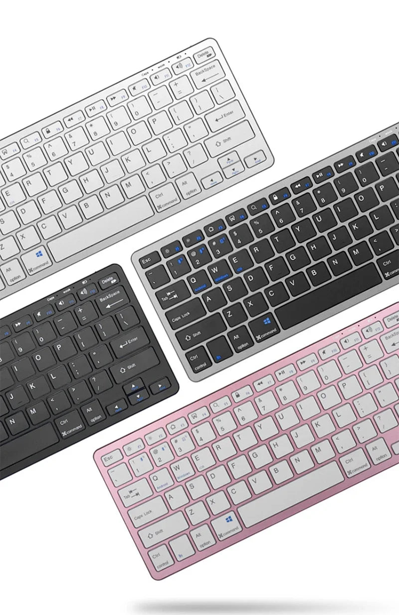 Bluetooth 5.0 &2.4G Wireless Keyboard and Mouse Combo Mini Multimedia Keyboard Mouse for Computer Laptop PC iPad Macbook Android