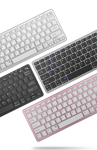 Bluetooth 5.0 &2.4G Wireless Keyboard and Mouse Combo Mini Multimedia Keyboard Mouse for Computer Laptop PC iPad Macbook Android