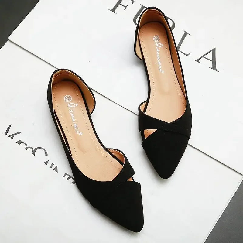 أحدث الأحذية النسائية العصرية ذات المقدمة المدببة، أحذية مسطحة للنساء، عرض عصري مميز، ماركة أصلية فاخرة، تخفيضات رخيصة