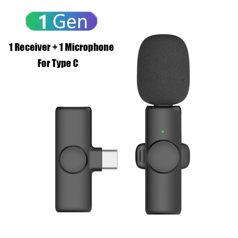Professional Wireless Lavalier Microphone for iPhone iPad Laptop Android Live Gaming Video Recording Interview Business Mic