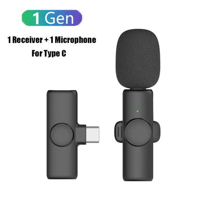 Professional Wireless Lavalier Microphone for iPhone iPad Laptop Android Live Gaming Video Recording Interview Business Mic