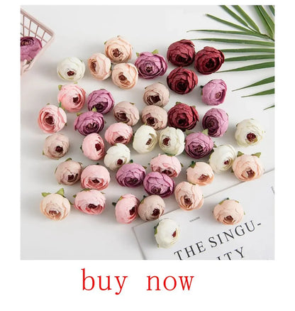 30Pcs/Bundle Fake Green Plant Cheap Artificial Plastic Flowers for Home Table Decorative Wedding Christmas Diy Candy Gift Box