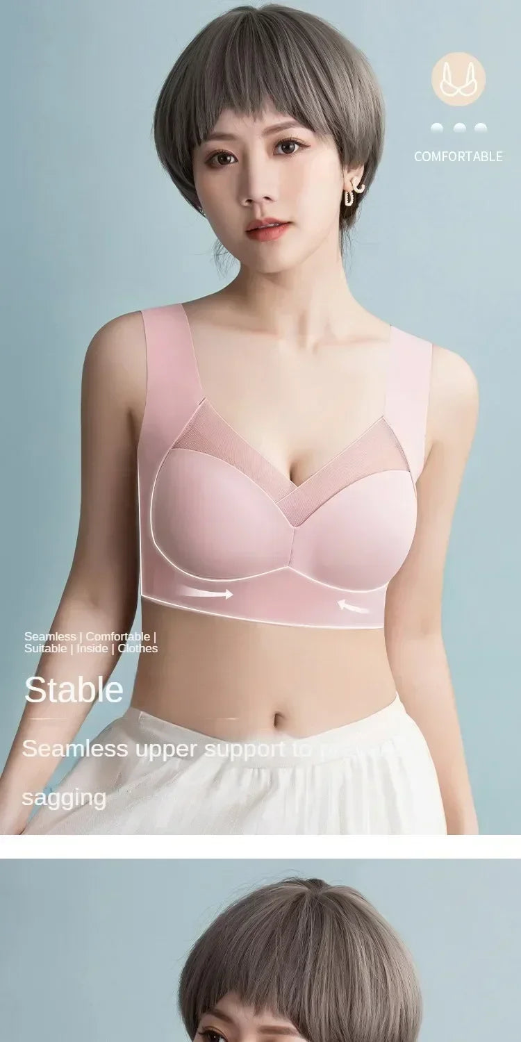 Soft Support Seamless Underwear Comfortable Gathering No Steel Ring Collection Light Thin Breathable Bra Style